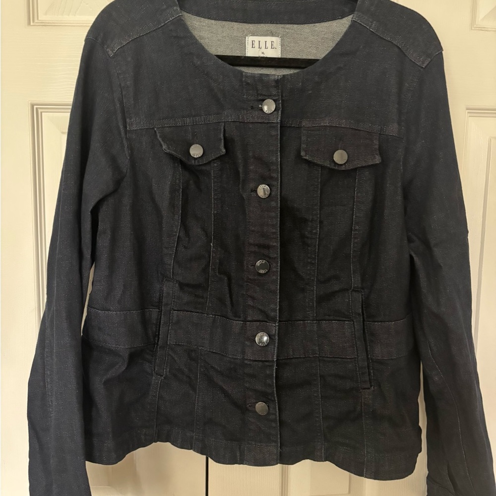 Elle Women's Dark Blue Stretch Denim Jacket XL